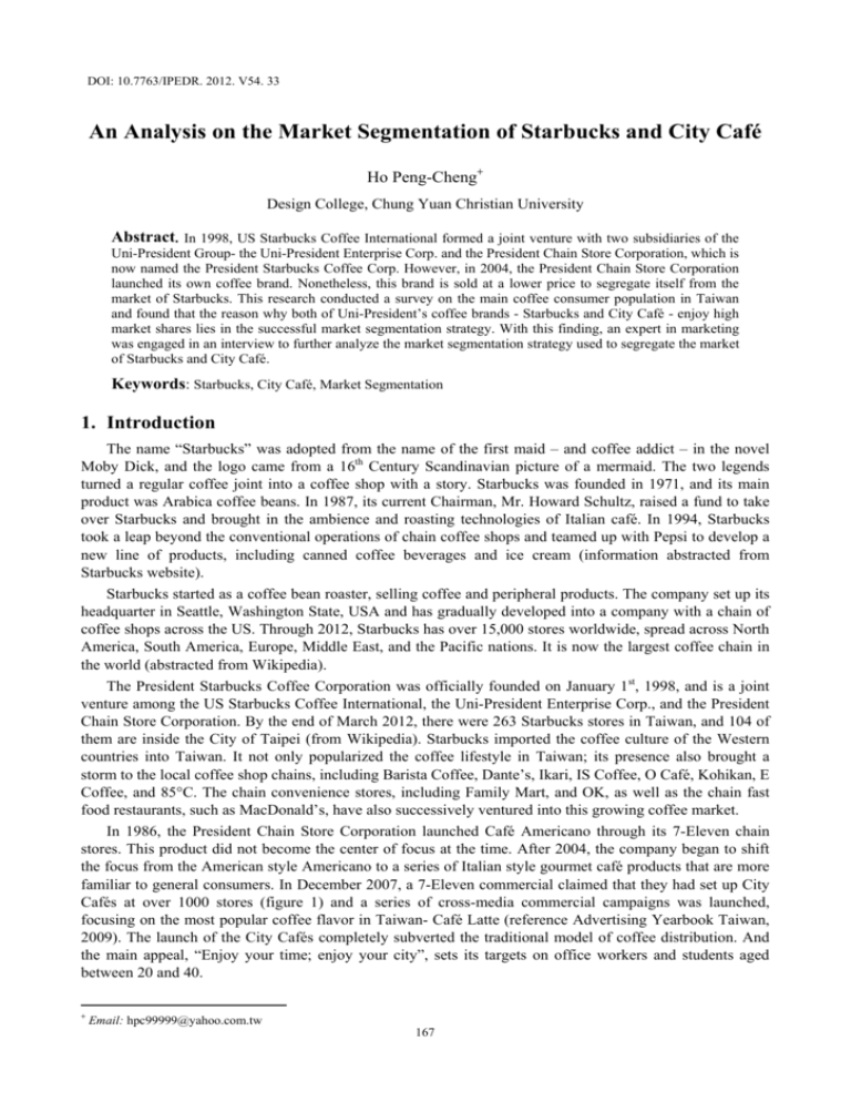 An Analysis on the Market Segmentation of Starbucks and City Café