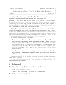 Minilecture 3: A (false) Proof of the Four