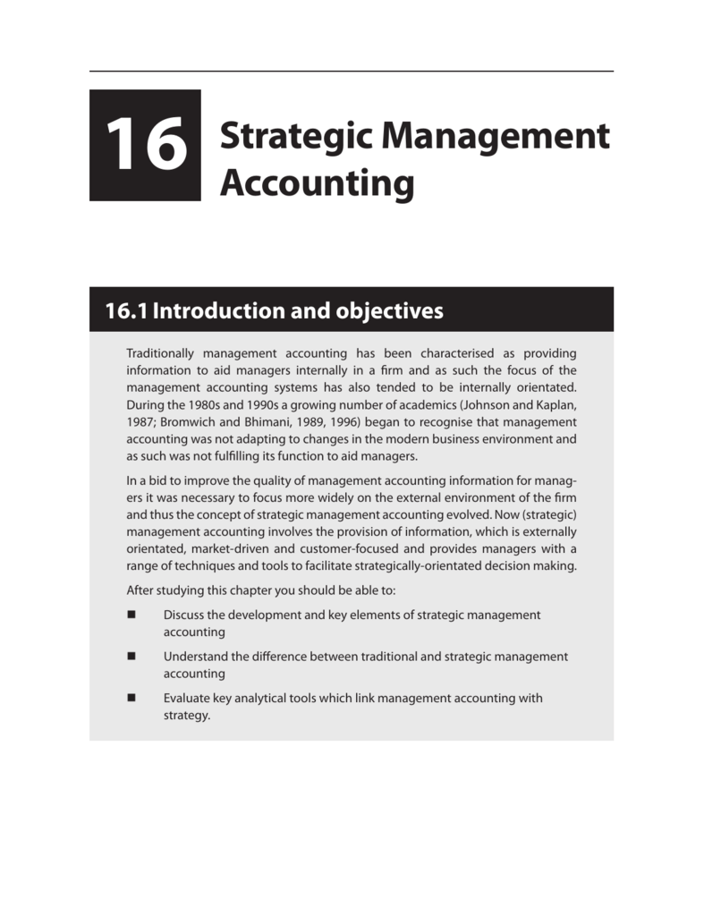 role of strategic management accounting