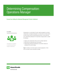 Determining Compensation: Operations Manager
