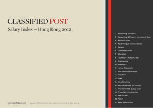 Salary Index -Hong Kong 2012