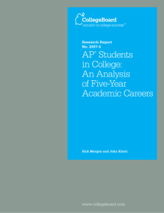 AP Students in College: An Analysis of Five-Year