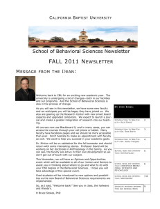 fall 2011 newsletter - CBU - California Baptist University