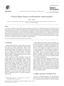 Critical failure factors in information system projects - paul