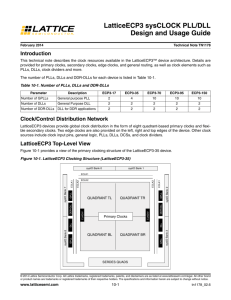 TN1178 - LatticeECP3 sysCLOCK PLL/DLL Design and Usage Guide