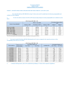 SUBJECT: SENSITIVE PRICE INDICATOR (SPI) FOR THE WEEK