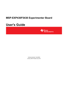 Texas Instruments MSP-EXP430F5438 datasheet