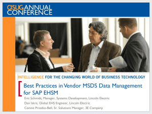Best Practices in Vendor MSDS Data Management for SAP EHSM