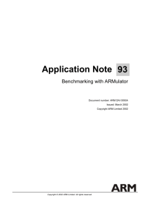 ARM apps note on benchmarking with ARMulator