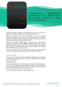 Singapore's Regulatory Framework for Electronic Marketing