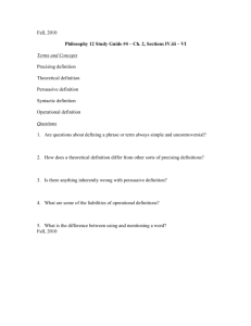 Fall, 2010 Philosophy 12 Study Guide #4 – Ch. 2, Sections IV.iii – VI