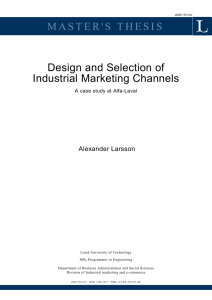 Design and selection of industrial marketing channels