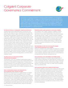 Colgate's Corporate Governance Commitment
