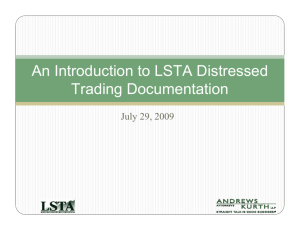 An Introduction to LSTA Distressed Trading Documentation