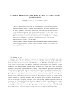 general theory of matching under distributional