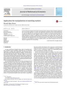 Application fee manipulations in matching markets