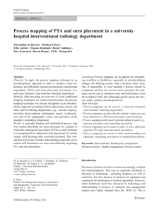 Process mapping of PTA and stent placement in a university hospital