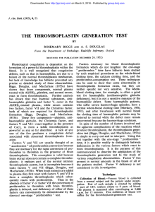 the thromboplastin generation test