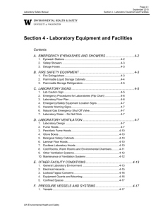 Section 4 - Laboratory Equipment and Facilities