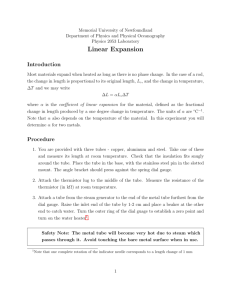 Linear Expansion - Physics & Physical Oceanography