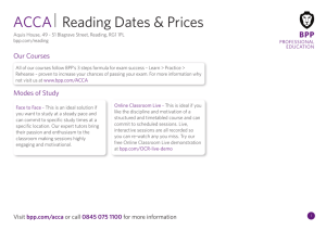 ACCA Reading Dates & Prices