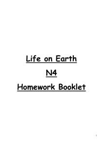 Life on Earth N4 Homework Booklet