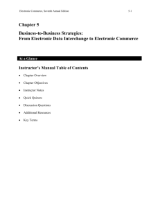 Chapter 5 Business-to-Business Strategies: From Electronic Data