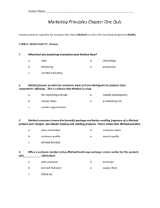 Marketing Principles Chapter One Quiz
