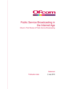 Statement, Public Service Broadcasting in the