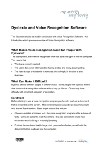 Dyslexia and Voice Recognition Software