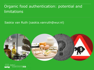 Organic food authentication: potential and limitations