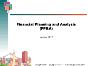 Financial Planning and Analysis