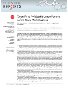 Quantifying Wikipedia Usage Patterns Before Stock Market Moves