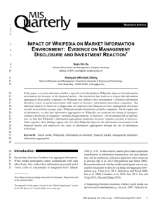 impact of wikipedia on market information environment