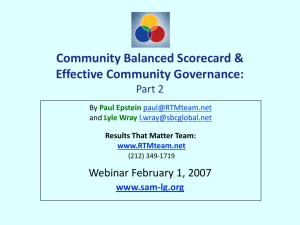 Community Balanced Scorecards and Results That Matter
