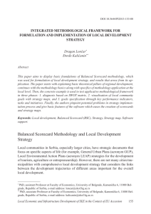Balanced Scorecard Methodology and Local Development Strategy