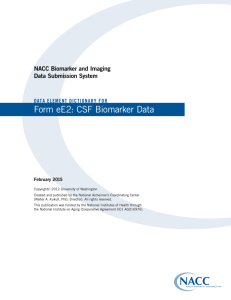Form eE2: CSF Biomarker Data