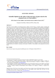 Scientific Opinion on the safety of glycerol esters - EFSA