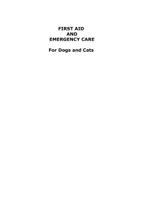 FIRST AID AND EMERGENCY CARE For Dogs and Cats