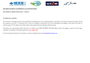 2012 IEEE STUDENT CONFERENCE ACCEPTED PAPER