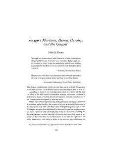 Jacques Maritain, Heroic Heroism and the Gospel*