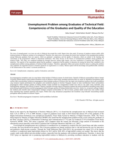 Unemployment Problem among Graduates of Technical Field