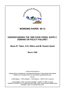 WORKING PAPER 99.13 - University of Adelaide