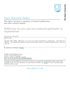 Open Research Online Reflections on zero and zero