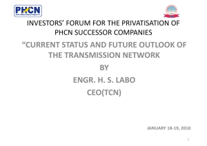 Transmission Company of Nigeria - Nigeria Electricity Privatisation
