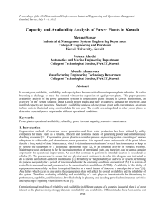 Capacity and Availability Analysis of Power Plants in Kuwait