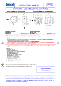 instruction manual ni-222e bourdon tube pressure switches