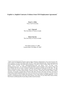 Explicit vs. Implicit Contracts: Evidence from CEO Employment