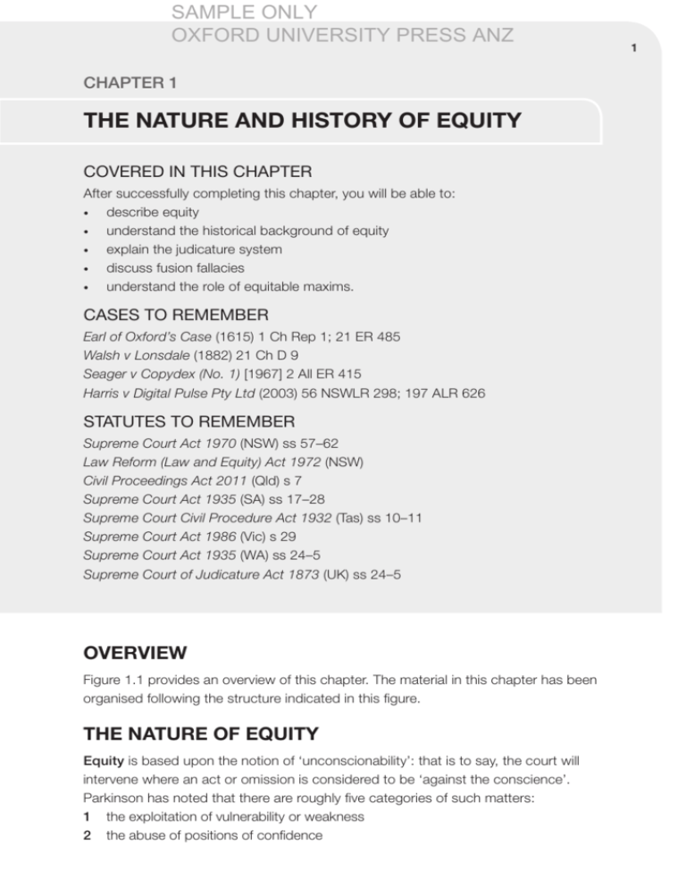 The Nature And History Of Equity