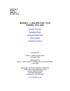 Madam CJ Walker Papers - Indiana Historical Society